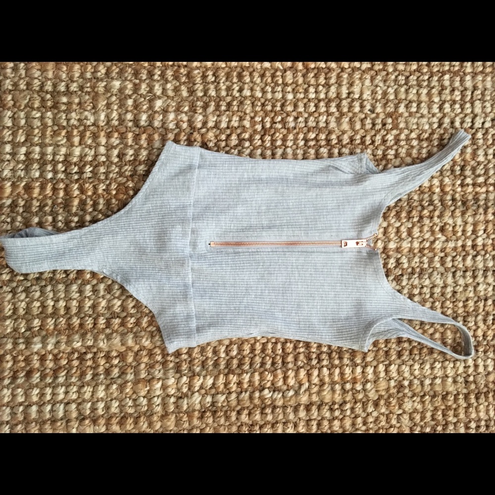 Grey zipper bodysuit